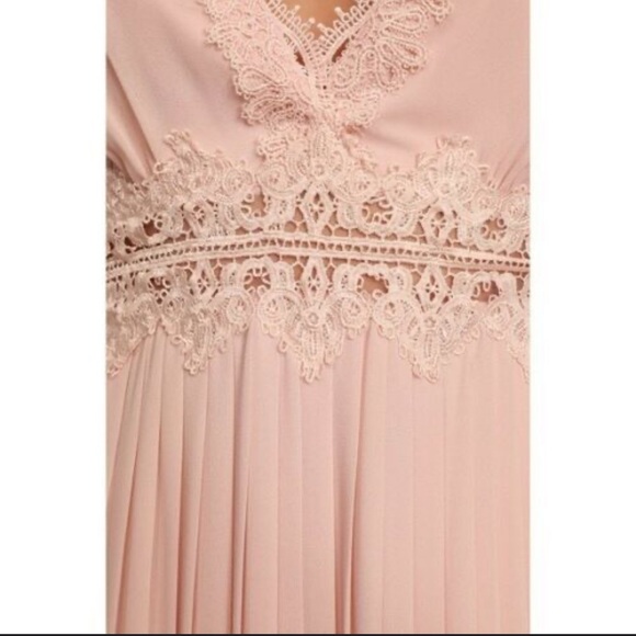 Lulu's Pink Lace Trim Maxi Dress - Picture 4 of 5
